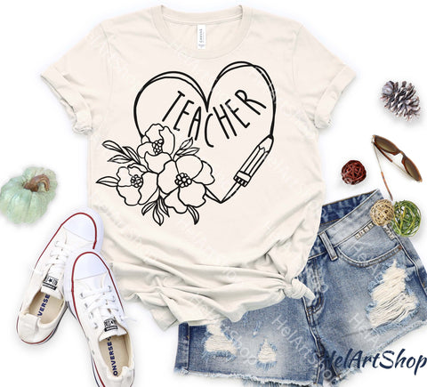 Teacher Heart svg, Teacher Shirt Svg SVG _HelArtShop_ 