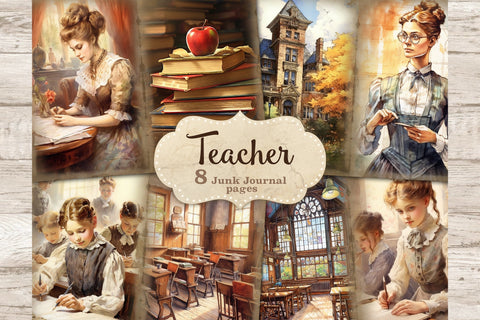 Teacher Junk Journal | Victorian Printables SVG GlamArtZhanna 