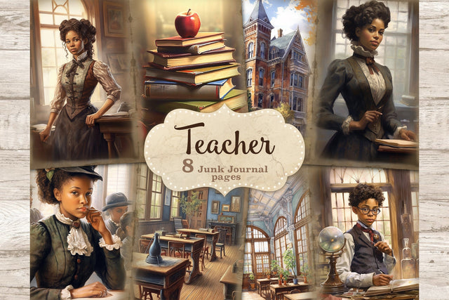 Teacher Junk Journal | Vintage Ephemera SVG GlamArtZhanna 
