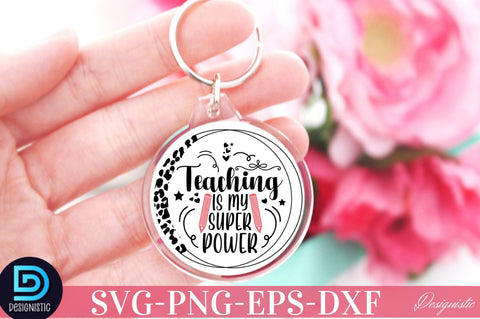 Teacher Keychain SVG Bundle, Mama Keychain SVG SVG DESIGNISTIC 
