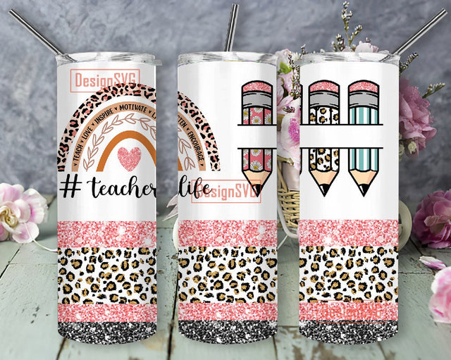 Teacher Life 20 oz Skinny Tumbler PNG Instant DIGITAL, Back To School Teacher PNG, Teacher Appreciation Gift, Gift for Kindergarten First Grade Teacher Tumbler Sublimation DesignSVG 