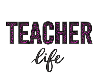 Teacher Life Embroidery Design, Back to School Embroidery, Teacher Gift, 5 sizes, Instant download Embroidery/Applique DESIGNS Nino Nadaraia 