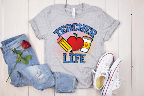 Teacher Life PNG I Teacher Sublimation I Teacher Shirt PNG Sublimation Happy Printables Club 
