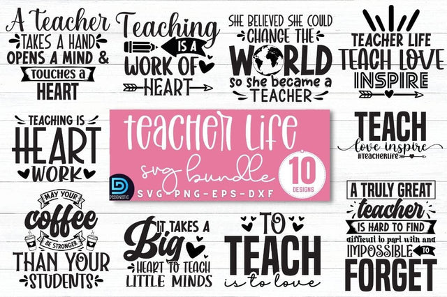 Teacher Life SVG Bundle, Retro Teacher SVG Bundle SVG DESIGNISTIC 