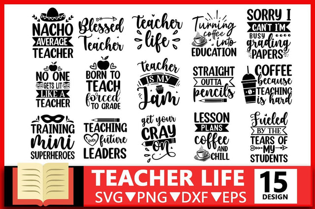Teacher life SVG Bundle.Teacher svg bundle, teacher shirt svg, SVG Designangry 