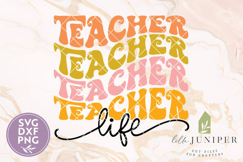 Teacher Life SVG, Retro Teacher Shirt SVG LilleJuniper 