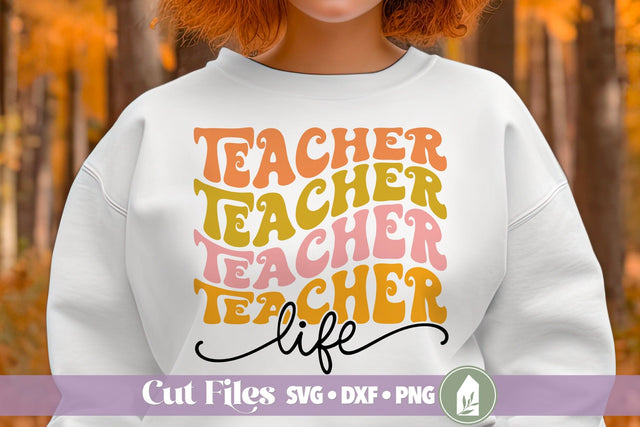 Teacher Life SVG, Retro Teacher Shirt SVG LilleJuniper 