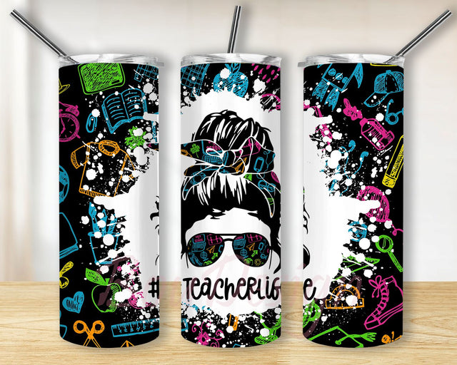 Teacher life Tumbler Design 20 oz Skinny Tumbler Sublimation Math Education Tumbler Wrap Straight and Tapered Tumbler PNG Sublimation BouDesign 