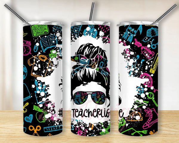 Teacher Life Purple - 20 oz Skinny Tumbler Wrap – Three Lee Designs