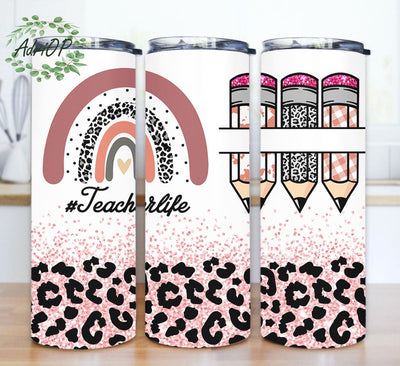 Teacher Life Tumbler PNG, Teacher sublimation PNG, Teacher leopard Sublimation design, Digital download Sublimation AdriOP 