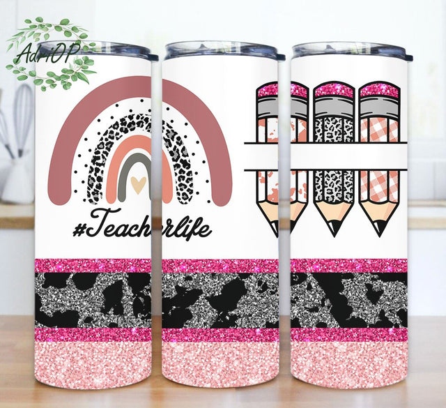 Teacher Life Tumbler PNG, Teacher sublimation PNG, Teacher leopard Sublimation design, Digital download Sublimation AdriOP 