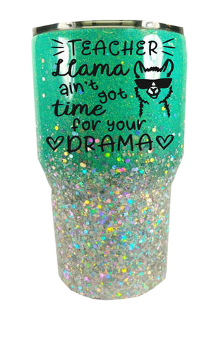 Teacher Llama Ain't Got Time For Your Drama PNG JPG SVG Sweet Tees 