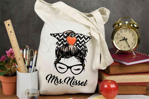 Teacher - Messy Bun - Blonde - PNG - Sublimation Sublimation Serendipity and Art 