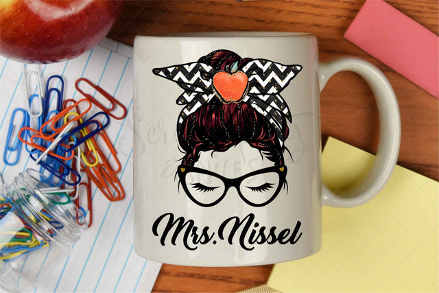 Teacher Messy Bun - Red Hair - PNG - Sublimation Sublimation Serendipity and Art 