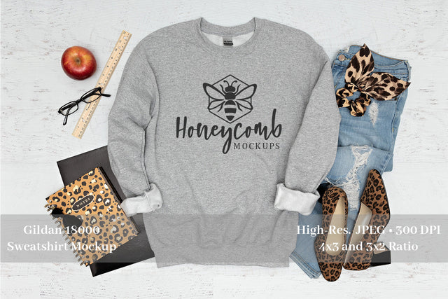 Teacher Mockup, Gildan 18000 Sport Grey Mockup, School Mockup Mock Up Photo Honeycomb Mockups 