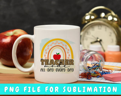 Teacher Mode All Day Every Day PNG, Teacher Design For Sublimation Sublimation HappyDesignStudio 