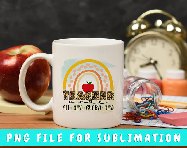 Teacher Mode All Day Every Day PNG, Teacher Design For Sublimation Sublimation HappyDesignStudio 
