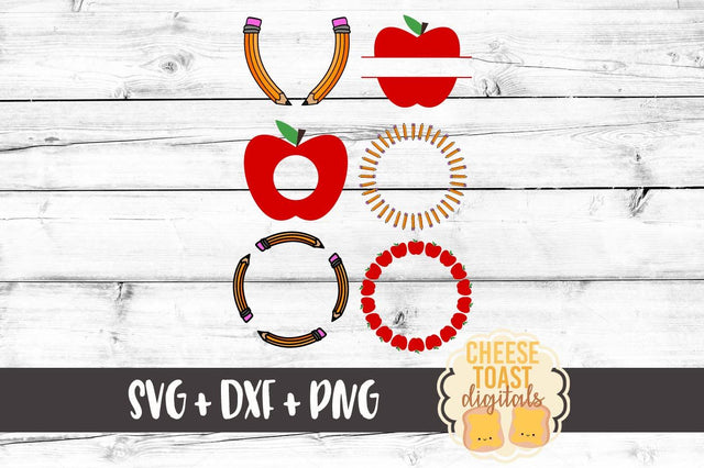 Teacher Monogram Set SVG Cheese Toast Digitals 