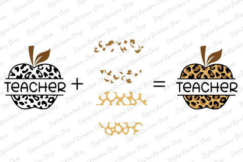 Teacher monogram, teachers day svg design, teacher apple svg SVG Digital Rainbow Shop 