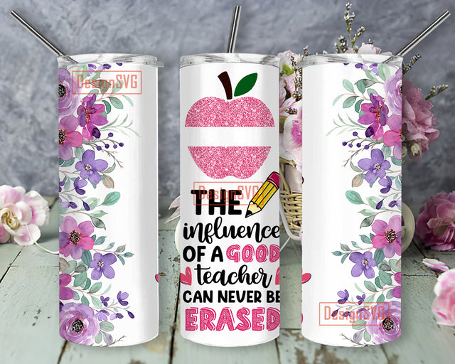 Teacher Name 20oz Tumbler Wrap Digital Download, Floral Teacher Tumbler, Teacher Appreciation Gift, Back To School Sublimation DesignSVG 