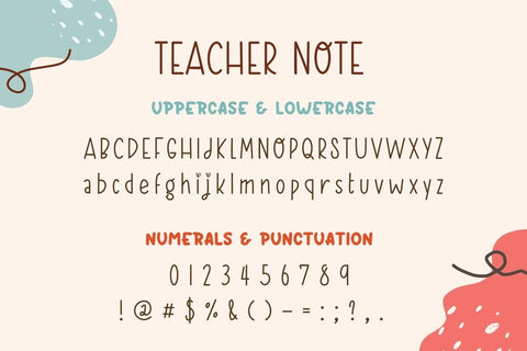 Teacher Note - Handwritten Font Font AnningArts Design 