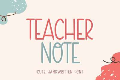 Teacher Note - Handwritten Font Font AnningArts Design 