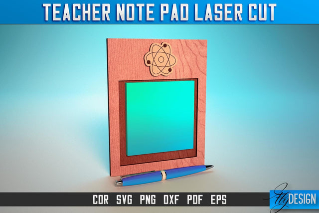 Teacher Note Pad Laser Cut SVG | Note Pad Laser Cut SVG Design | CNC Files SVG Fly Design 