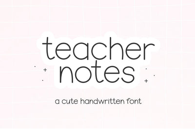 Teacher Notes - Cute Handwriting Font Font KA Designs 