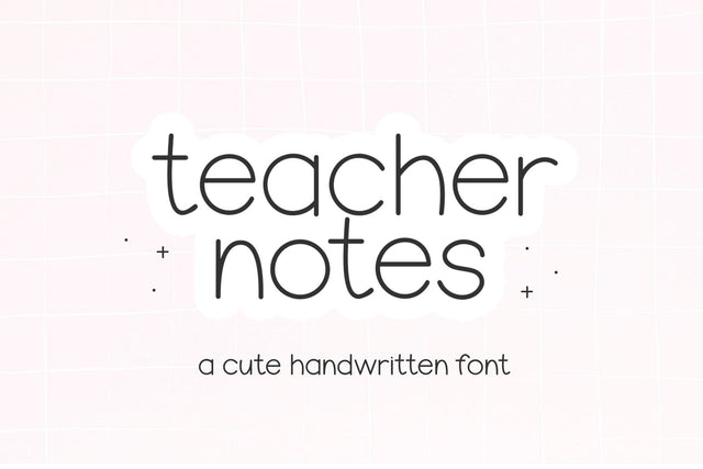 Teacher Notes - Cute Handwriting Font Font KA Designs 