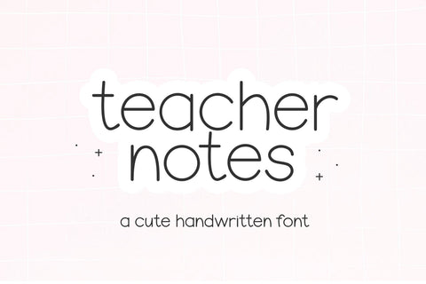 Teacher Notes - Cute Handwriting Font Font KA Designs 