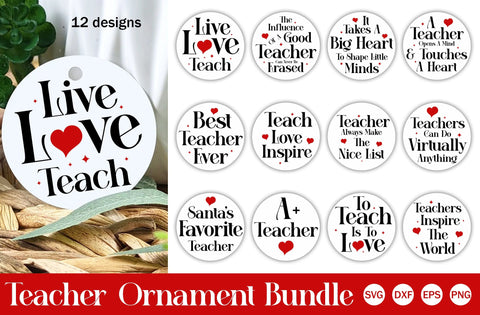 Teacher Ornament SVG Bundle, Teacher Svg bundle, Santa's Favorite Teacher Svg, Teacher Appreciation Svg, Teacher Svg, Teacher T-Shirt Svg, SVG MD mominul islam 