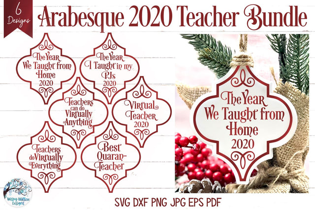 Teacher Ornaments SVG Bundle SVG Wispy Willow Designs 
