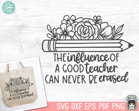 Teacher Pencil SVG, Teacher Gift SVG, Inspirational Quote SVG SVG Wild Pilot 