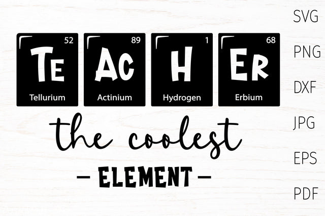 Teacher periodic table, teachers day svg design SVG Digital Rainbow Shop 