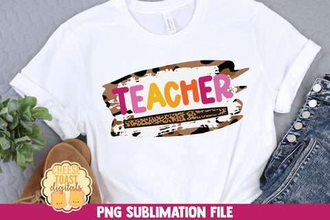Teacher PNG Sublimation Bundle | 10 Leopard Print Designs Sublimation Cheese Toast Digitals 