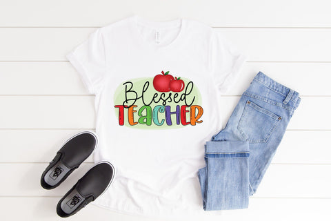 Teacher PNG Sublimation Design, Blessed Teacher Sublimation CraftLabSVG 