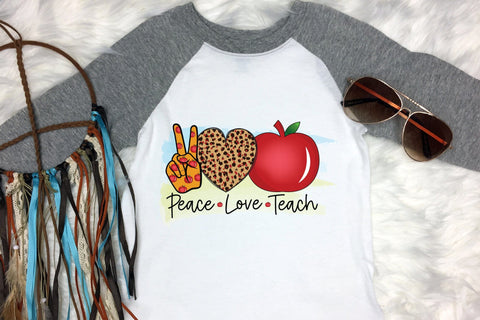 Teacher PNG Sublimation | Peace Love Teach Sublimation CraftLabSVG 