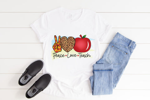 Teacher PNG Sublimation | Peace Love Teach Sublimation CraftLabSVG 