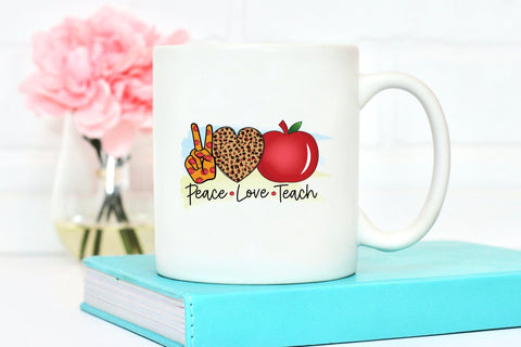 Teacher PNG Sublimation | Peace Love Teach Sublimation CraftLabSVG 