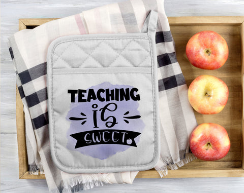 Teacher Pot Holder Sublimation Designs Bundle, 6 Designs, Teacher Pot Holder PNG Files, How Sweet It Is To Be Taught By You PNG Sublimation HappyDesignStudio 