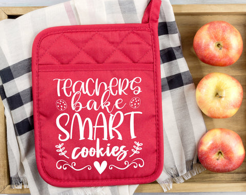 Teacher Pot Holder SVG Bundle, 6 Designs, Teacher Baking SVG, Teachers Bake Smart Cookies SVG, You Bake The World A Better Place SVG SVG HappyDesignStudio 