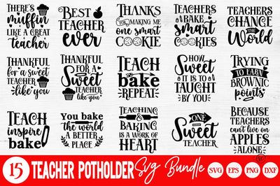 Teacher pot holder SVG Bundle SVG Svgcraft 