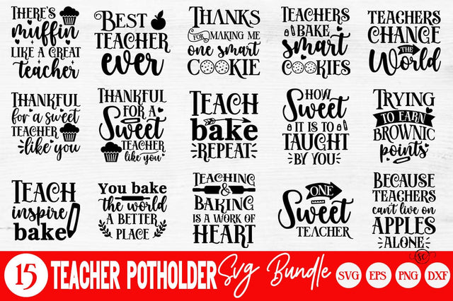 Teacher pot holder SVG Bundle SVG Svgcraft 