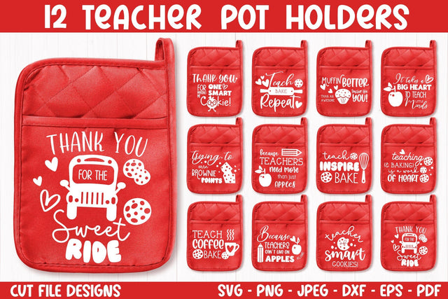 Teacher Pot Holder SVG Bundle |Teacher Gift Bundle SVG TatiStudio 