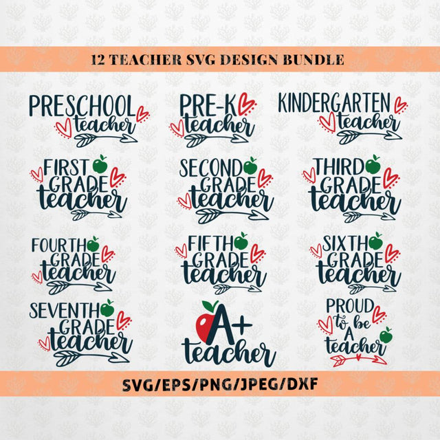 Teacher Quote Svg Bundle – Teacher SVG EPS DXF PNG Cutting Files SVG CoralCutsSVG 