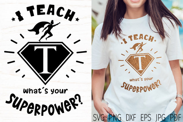 Teacher quote svg, teachers day svg, superpower design SVG Digital Rainbow Shop 