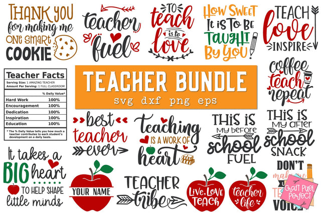 Teacher Quotes Bundle, Teacher Quotes Svg, Teacher Appreciation Svg SVG Craft Pixel Perfect 