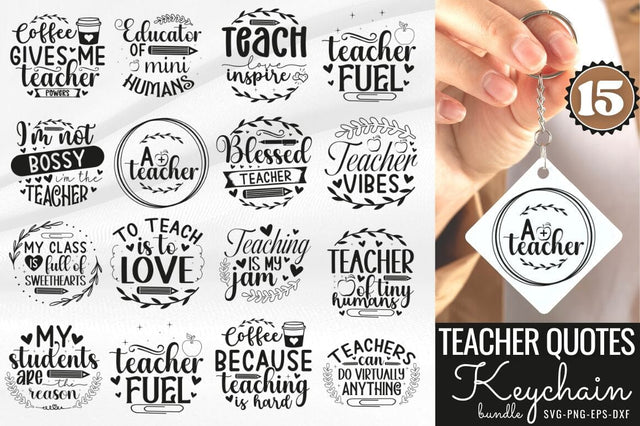Teacher Quotes Keychain SVG Bundle, SVG DESIGNISTIC 