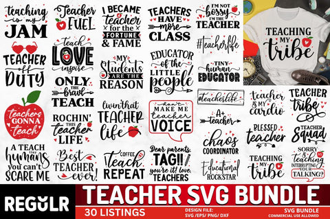 Teacher Quotes Svg Bundle SVG Regulrcrative 