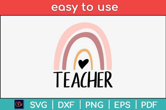 Teacher Rainbow Svg Design SVG artprintfile 